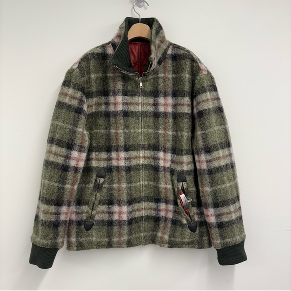 🔥 Isabel Marant Étoile Reversible Plaid Wool Bomber Jacket Red Quilted Gimmo - Picture 6 of 7